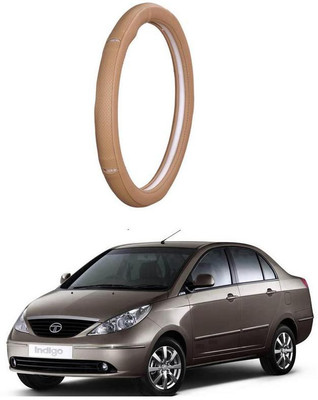AUTO PEARL Steering Cover For Tata Indigo(Gold Eye Beige, Leatherite)
