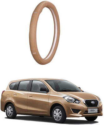 AUTO PEARL Steering Cover For Datsun Go+(Gold Eye Beige, Leatherite)