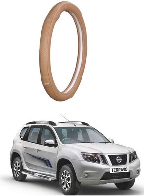 AUTO PEARL Steering Cover For Nissan Terrano(Gold Eye Beige, Leatherite)