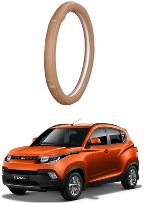 AUTO PEARL Steering Cover For Mahindra KUV 100(Gold Eye Beige, Leatherite)