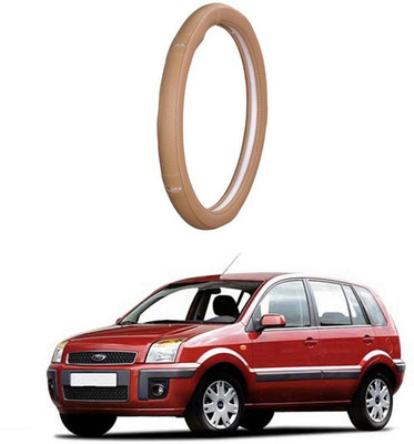 AUTO PEARL Steering Cover For Ford Fusion(Gold Eye Beige, Leatherite)