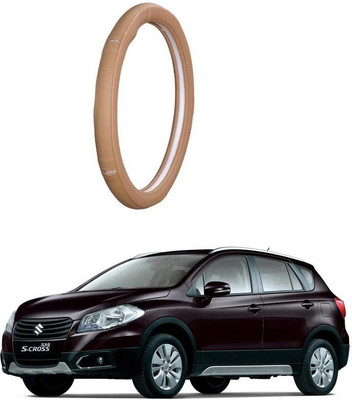 AUTO PEARL Steering Cover For Maruti S-Cross(Gold Eye Beige, Leatherite)