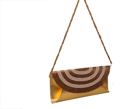 

RICHLYNN Party Gold, Brown Clutch, Brown;gold
