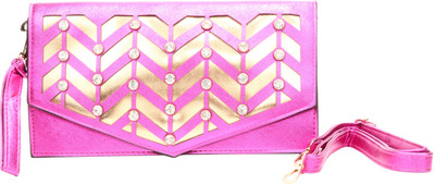 

Liza Casual Maroon, Gold Clutch, Gold;maroon