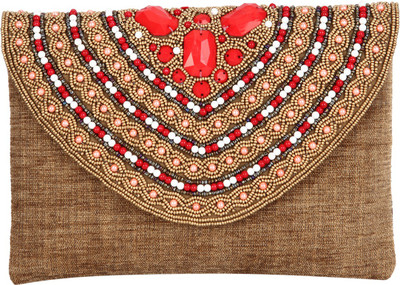 

RICHLYNN Party Brown, Red Clutch
