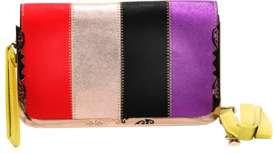 

Liza Casual Red, Gold, Black, Purple Clutch, Black;gold;purple;red