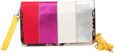 

Liza Casual White, Red, Silver, Maroon Clutch, Maroon;red;silver;white