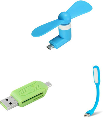 

MINIFOX MINI USB FAN, OTG CARD READER, LED LAMP Combo Set