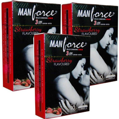 

Manforce strawberry Condom(Set of 3, 30S)