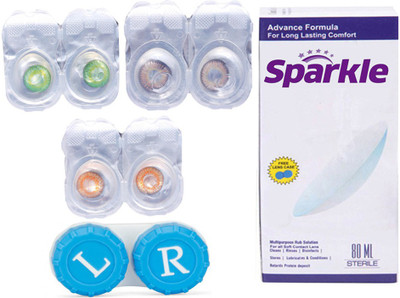 

Sparkle 3 Pair Zero Power ( Hazel Green Honey ) Monthly Contact Lens(Zero Power, Multicolor, Pack of 3)
