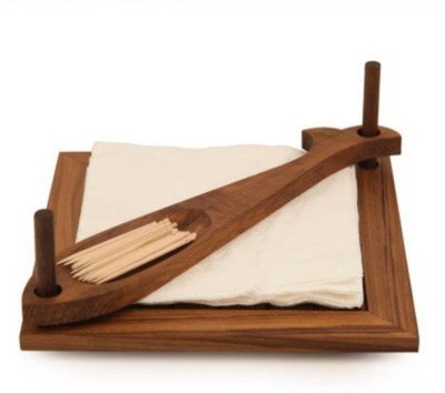

Azeem Arts 2 Compartments Wooden Napkin Holder(Brown)