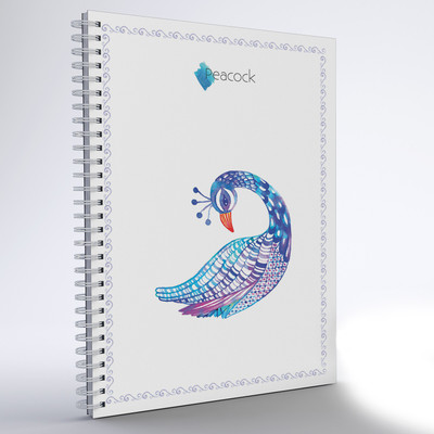 

inkFlap A5 Notebook(Wiro Notebook - Peacock 1, White)