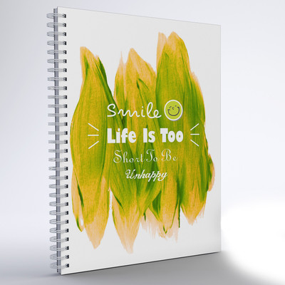 

inkFlap A5 Notebook(Wiro Notebook - Smile (Life is Too Short), White, Green), Green;white