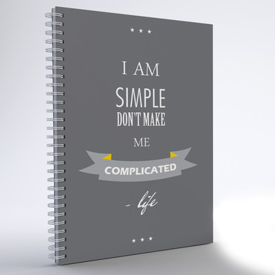 

inkFlap A5 Notebook(Wiro Notebook - I Am Simple (Dark), Grey)