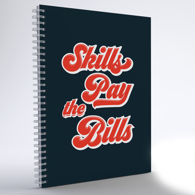 

inkFlap A5 Notebook(Wiro Notebook - Skills Pay The Bills (Dark), Blue)