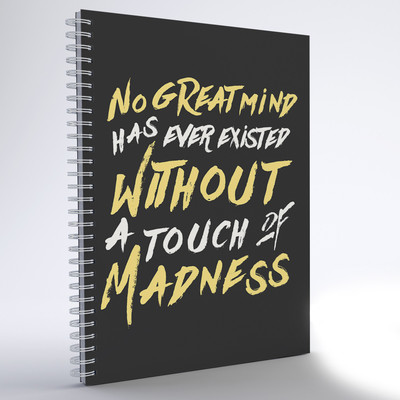

inkFlap A5 Notebook(Wiro Notebook - No Great Mind (Dark), Black)