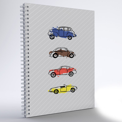 

inkFlap A5 Notebook(Wiro Notebook - Cars, Light Grey)