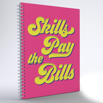 

inkFlap A5 Notebook(Wiro Notebook - Skills Pay The Bills (Pink), Pink)