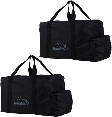 

Travelite (Expandable) Polyster Black Duffle Bag Combo Pack Of 2 (55 L) Travel Duffel Bag(Black)