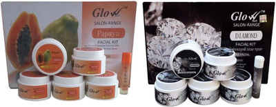 

Glow Right (PAPAYA Facial Kit 300g + DIAMOND Facial Kit 300g) 600 g(Set of 6)