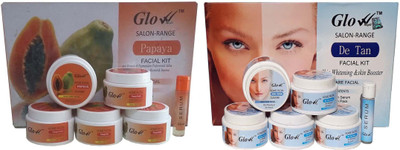 

Glow Right (PAPAYA Facial Kit 300g + DE TAN Facial Kit 300g) 600 g(Set of 6)
