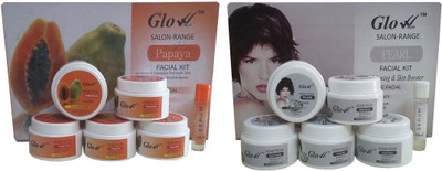 

Glow Right (PAPAYA Facial Kit 300g + PEARL Facial Kit 300g) 600 g(Set of 6)