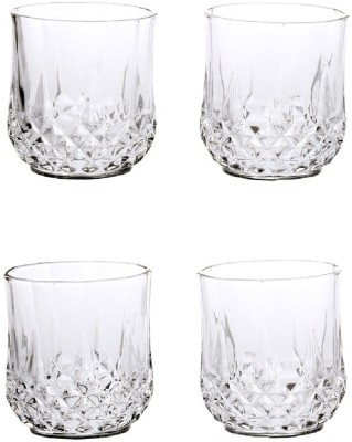 Somil (Pack of 4) New Stylish & Designer Baverage Tumbler Multipurpose Clear Glass -GL24 (Set Of 4) Glass Set Whisky Glass(210 ml, Glass, Clear)