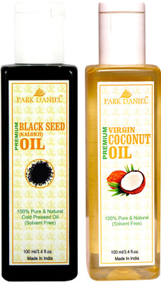 

Park Daniel Organic Coconut oil and Black seed oil(Kalonji) combo pack of 2 bottles of 100 ml(200 ml) Hair Oil(200 ml)