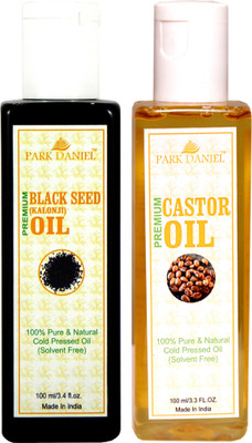 

Park Daniel Premium Castor oil and Black seed oil(Kalonji) combo pack of 2 bottles of 100 ml(200 ml)(200 ml)
