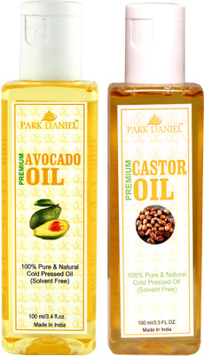 

Park Daniel Organic Avocado oil and Castor oil combo pack of 2 bottles of 100 ml(200 ml) Hair Oil(200 ml)