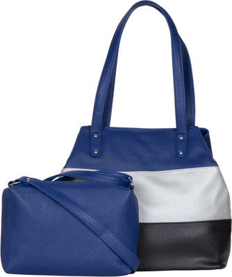 

ADISA Shoulder Bag(Blue, White, Black), Black;blue;white