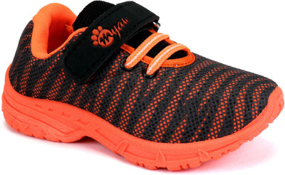 

Myau Boys & Girls Velcro Running Shoes(Black