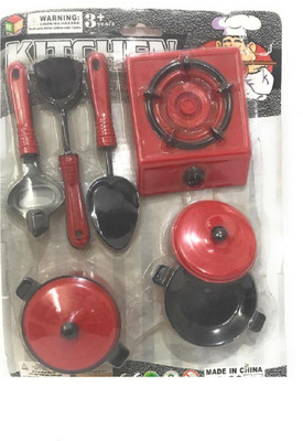 

piggie Kitchen Play Set for girls Toy Red(Red, Black)