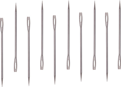 

Vardhman Packing Bag Needles, 17 cm long, 10 pcs, used to work with heavier materials, canvas, jute, book binding etc etc Hand Sewing Needle(Chromium Regular Point Needle 17 cm ( 7 inches ) long Pack of 10)