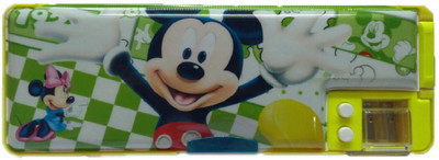 

Kids Mandi A-3330 Multifunctional Double Sided Dual Sharpener Magnetic Closure Mickey Mouse Cartoon Character Art Plastic Pencil Box Mickey Mouse Cartoon Character Art Plastic Pencil Box(Set of 1, Green, Yellow)