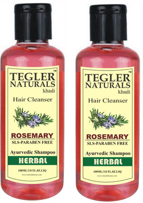 

Tegler Naturals Khadi Rosemary Shampoo (SLS-Paraben Free) 100 ml Pack of 2(100 ml)