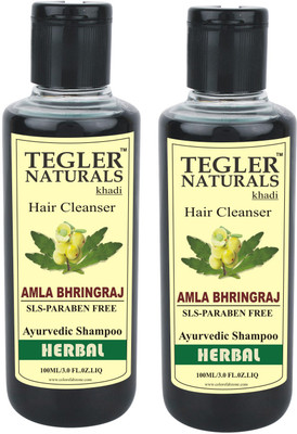 

Tegler Naturals Khadi Amla Bhringraj Shampoo (SLS-Paraben Free) 100 ml Pack of 2(100 ml)
