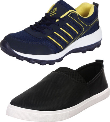 

Aero 02 Pair Combo Power Play & Canvas For Men(Blue, Yellow, Black
