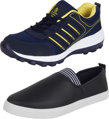 

Aero 02 Pair Combo Power Play & Canvas For Men(Multicolor, Blue::yellow::navy