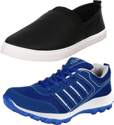 

Aero 02 Pair Combo Power Play & Canvas Sneakers For Men(Blue, Silver, Black