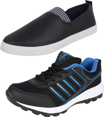 

Aero 02 Pair Combo Power Play & Canvas Sneakers For Men(Black, Blue, Navy