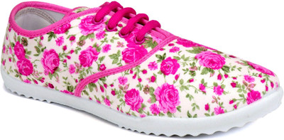 

Fuel Women's & Girl's Flower Printed Lace Up Solid Outdoors, Casuals, Party Wear Shoes Casuals For Women(Pink