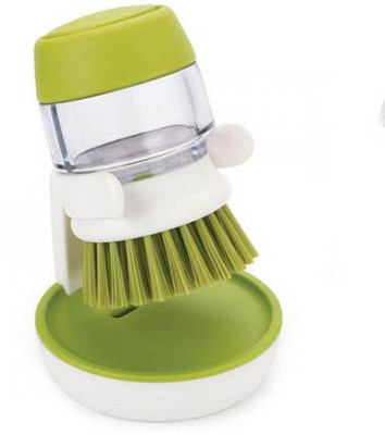 Simxen Cleaning Brush With Liquid Soap Dispenser Palm Brush With Storage Stand, For Kitchen Bathroom Tiles Dishwashing, Self Dispensing Home Cleaning Set Sink Sponge Holder(Plastic) available at flipkart for Rs.399
