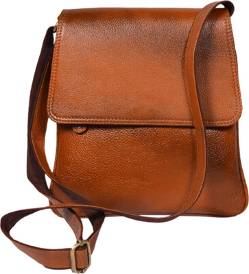 

ALBORZ Women Casual Tan Genuine Leather Sling Bag