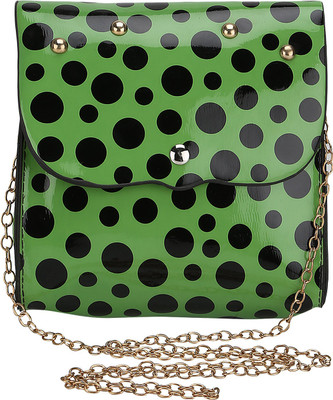 

Liza Women Casual Green, Black PU Sling Bag, Black;green