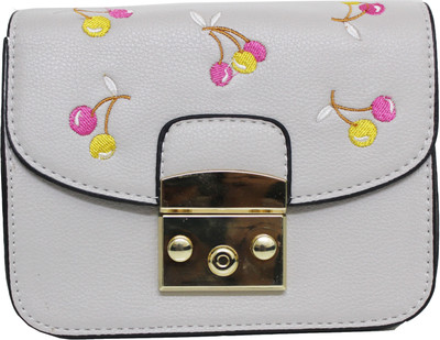 

Ravi Collection Women Casual Grey PU Sling Bag