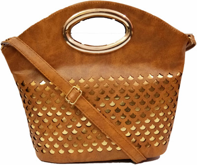 

Divu Collections Girls Casual Brown PU Sling Bag