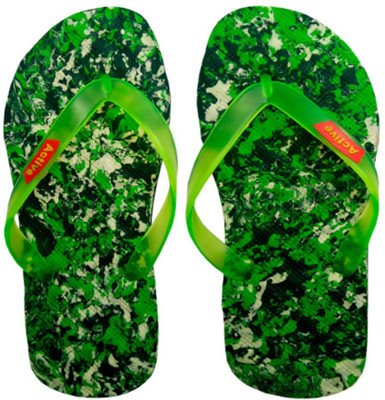 

Angelia Comfort Star Flip Flops for Men Flip Flops, Green::white