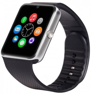 

ewell Calling Features Camera & SIM Card Support with Apps,Touch Screen,Multi Language Compatible With All Smart Phones/Iphone Silver Smartwatch (Black Strap Free Size) silver Smartwatch(Black Strap Free Size)