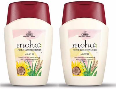 Moha Herbal Sunscreen Lotion - 100ml (Pack of 2) - SPF 50(100 g)